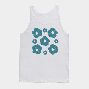 Simple blue and yellow pencil flowers pattern Tank Top